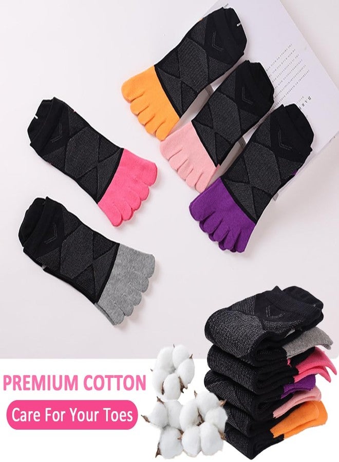 ABTRAV Womens Toe Socks Cotton Athletic Running Socks No Show Five Finger Sports Arch Support Ankle Socks 6 Pack - Image 5